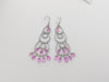 SJ1235 - Pink Sapphire with Diamond Earrings Set in 18 Karat White Gold Settings