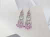 SJ1235 - Pink Sapphire with Diamond Earrings Set in 18 Karat White Gold Settings