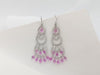 SJ1235 - Pink Sapphire with Diamond Earrings Set in 18 Karat White Gold Settings
