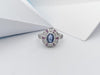 SJ2945 - Blue Sapphire with Pink Sapphire and Diamond Ring set in 18 Karat White Gold