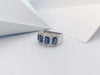 SJ2248 - Blue Sapphire with Diamond Ring Set in 18 Karat White Gold Settings