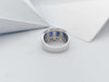 SJ2248 - Blue Sapphire with Diamond Ring Set in 18 Karat White Gold Settings