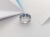 SJ2248 - Blue Sapphire with Diamond Ring Set in 18 Karat White Gold Settings