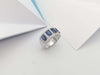 SJ2248 - Blue Sapphire with Diamond Ring Set in 18 Karat White Gold Settings