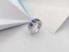 SJ2248 - Blue Sapphire with Diamond Ring Set in 18 Karat White Gold Settings