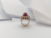 JR0324P - GIA Certified Unheated Cabochon Ruby with Ruby & Diamond Ring 18K Rose Gold