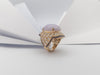 SJ2069 - Lavender Jade with Diamond and Blue Sapphire Ring Set 18 Karat Rose Gold Setting