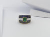 SJ1230 - Emerald with Blue Sapphire with Diamond Ring Set in 18 Karat Gold Settings