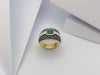 SJ1230 - Emerald with Blue Sapphire with Diamond Ring Set in 18 Karat Gold Settings