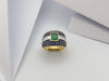 SJ1230 - Emerald with Blue Sapphire with Diamond Ring Set in 18 Karat Gold Settings