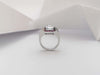 SJ2287 - White Sapphire with Ruby Ring Set in 18 Karat White Gold Settings