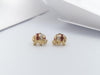 SJ6367 - Ruby & Diamond Elephant Earrings set in 18 Karat Gold Setting