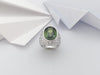 SJ2006 - Green Sapphire with Diamond Ing Set in 18 Karat White Gold Settings