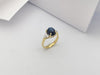 JR0001O - Blue Star Sapphire & Diamond Ring Set 18 Karat Gold Setting