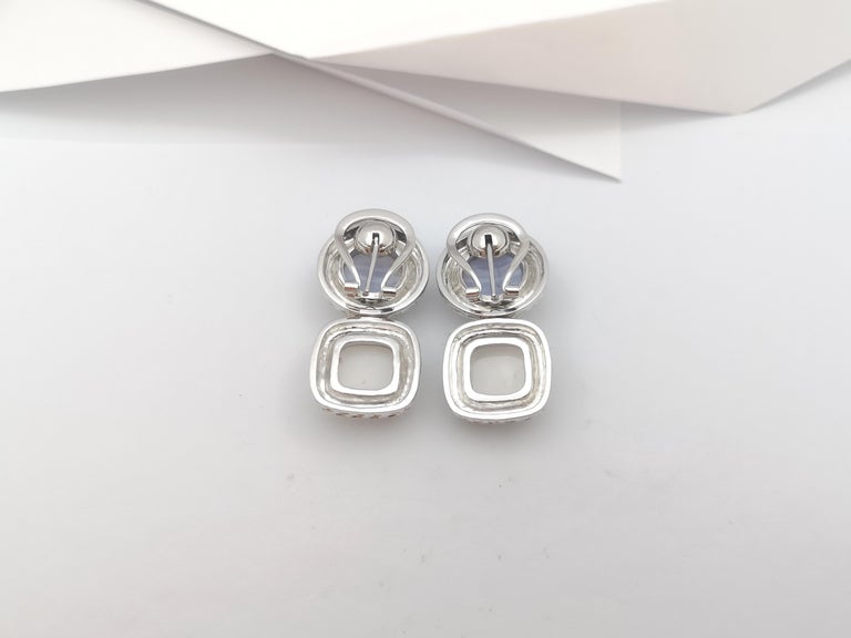 SJ3183 - Chalcedony and Agate Earrings set in Silver Settings