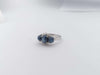 JR0040O - Blue Star Sapphire & Diamond Ring Set in 18 Karat White Gold Setting