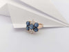 JR0128O - Blue Star Sapphire & Diamond Ring Set in 18 Karat Rose Gold Setting