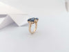 JR0128O - Blue Star Sapphire & Diamond Ring Set in 18 Karat Rose Gold Setting