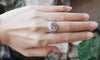 SJ6168 - Morganite with Pink Sapphire and Diamond Ring in 18 Karat White Gold Settings