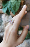 SJ6168 - Morganite with Pink Sapphire and Diamond Ring in 18 Karat White Gold Settings