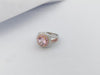 SJ6168 - Morganite with Pink Sapphire and Diamond Ring in 18 Karat White Gold Settings
