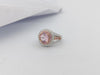 SJ6168 - Morganite with Pink Sapphire and Diamond Ring in 18 Karat White Gold Settings