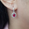 SJ3110 - Ruby with Diamond Earrings Set in 18 Karat White Gold Settings