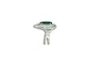 JR0381S - Green Tourmaline & Diamond Ring in 18k White Gold Setting