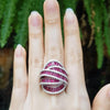 SJ6199 - Ruby with Diamond Ring Set in 18 Karat White Gold Settings
