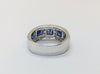 SJ2585 - Blue Sapphire with Diamond Ring Set in 18 Karat White Gold Settings