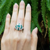SJ2571 - Emerald with Diamond Ring Set in 18 Karat White Gold Settings