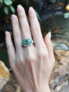 SJ3111 - Emerald with Diamond Ring Set in 18 Karat White Gold Settings