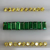 SJ2869 - Custom Ring Tsavorite Baguette and Yellow Diamond in 18K