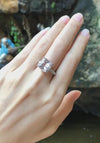 SJ1206 - Morganite with Diamond Ring Set in 18 Karat White Gold Settings