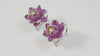 JE0174O - Invisible Set Pink Sapphire & Diamond Lotus Earrings set in 18 Karat White Gold Setting