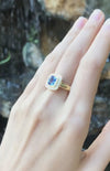 JR0339P - Blue Sapphire & Diamond Ring Set in 18 Karat Gold Settings