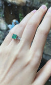 SJ1177 - Emerald with Diamond Ring Set in Platinum 950 Settings
