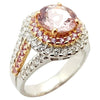 SJ6168 - Morganite with Pink Sapphire and Diamond Ring in 18 Karat White Gold Settings