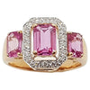 SJ1534 - Pink Sapphire with Diamond Ring Set in 18 Karat Rose Gold Settings