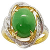 SJ6126 - Jade with Diamond Ring Set in 18 Karat Gold Settings