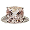 SJ1206 - Morganite with Diamond Ring Set in 18 Karat White Gold Settings