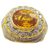 SJ2006 - Yellow Sapphire with Diamond Ring Set in 18 Karat Gold Settings