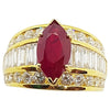 SJ2006 - Ruby 2.71 Carats with Diamond 2.59 Carats Ring Set in 18 Karat Gold Settings