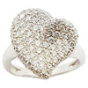 SJ1227 - Diamond Heart Ring Set in 18 Karat White Gold Settings
