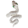 JR0904S - Diamond & Cabochon Emerald Snake Ring Set in 18 Karat White Gold Setting