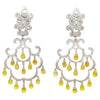 SJ1166 - Yellow Sapphire with Diamond Earrings Set in 18 Karat White Gold Settings