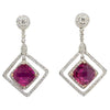 SJ1260 - Rubellite with Diamond Earrings Set in 18 Karat White Gold Settings