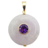 SJ1340 - Jade with Amethyst Pendant Set in 18 Karta Gold Settings