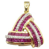 SJ2765 - Ruby with Diamond Pendant Set in 18 Karat Gold Settings