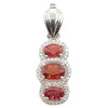 SJ1193 - Orange Sapphire with Diamond Pendant Set in 18 Karat White Gold Settings